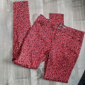 🍒🐆 Red Leopard Skinny Pants